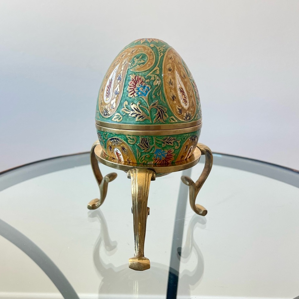 Decorative Egg-Shaped Trinket Box
